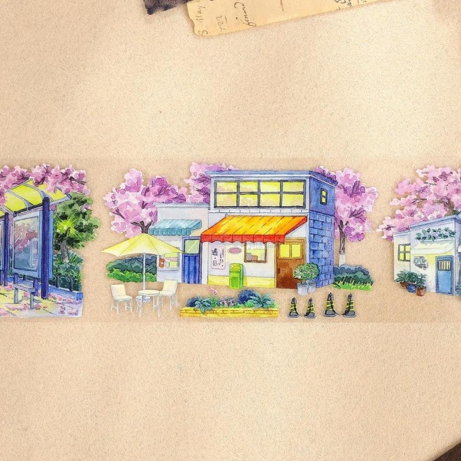 Spring night Alley PET tape