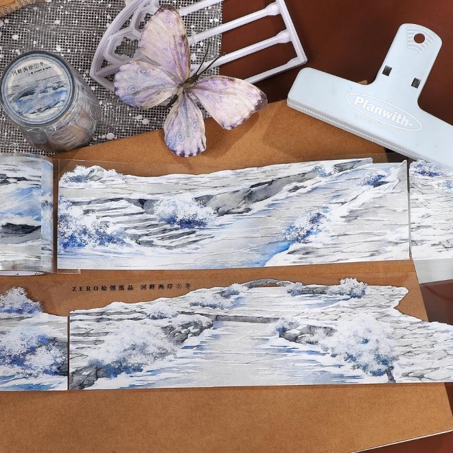 Snowy river bank PET tape