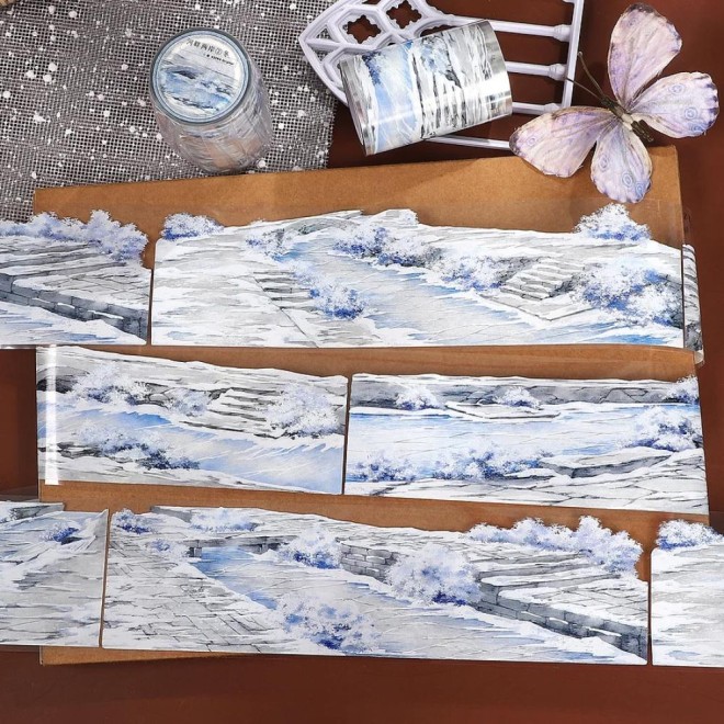 Snowy river bank PET tape