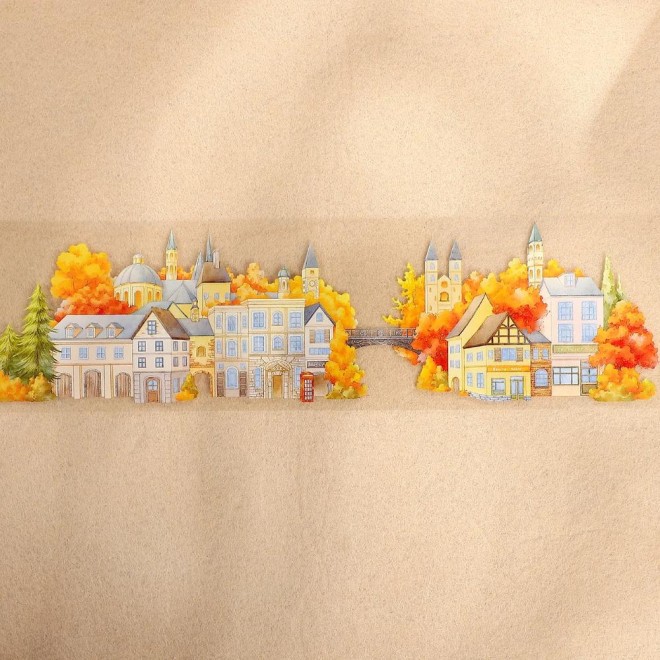Autumn city at Germany PET tape