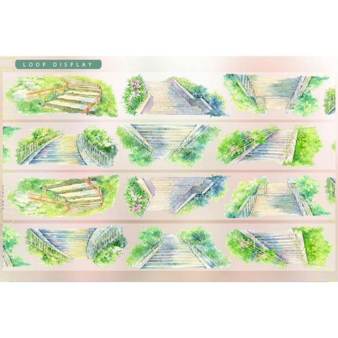 Stone steps at garden PET TAPE