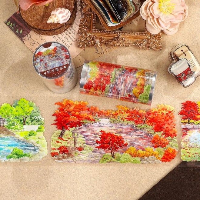 Hot spring at four season PET tape