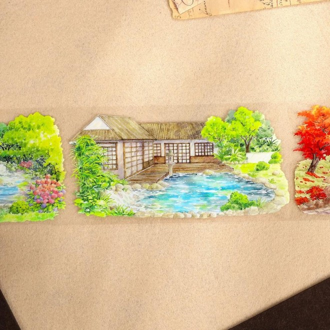 Hot spring at four season PET tape