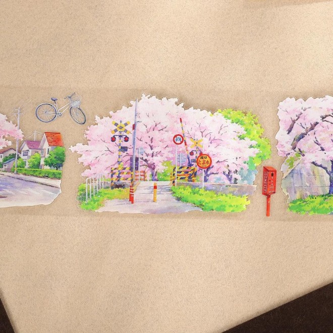 Japanese Spring Blossom Die-cut PET tape