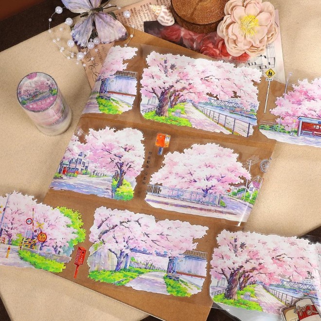 Japanese Spring Blossom Die-cut PET tape
