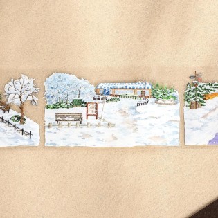 European Snowcity street Die cut PET tape