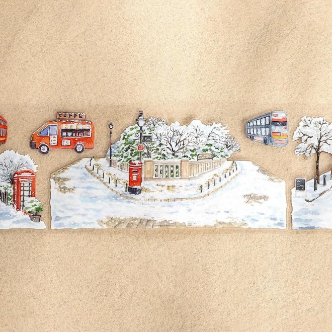 European Snowcity street Die cut PET tape