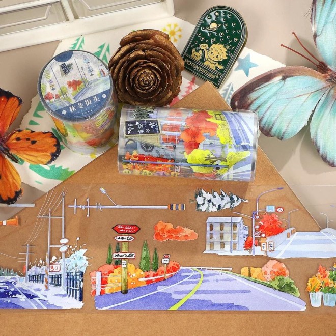 Winter and Autumn Street PET tape