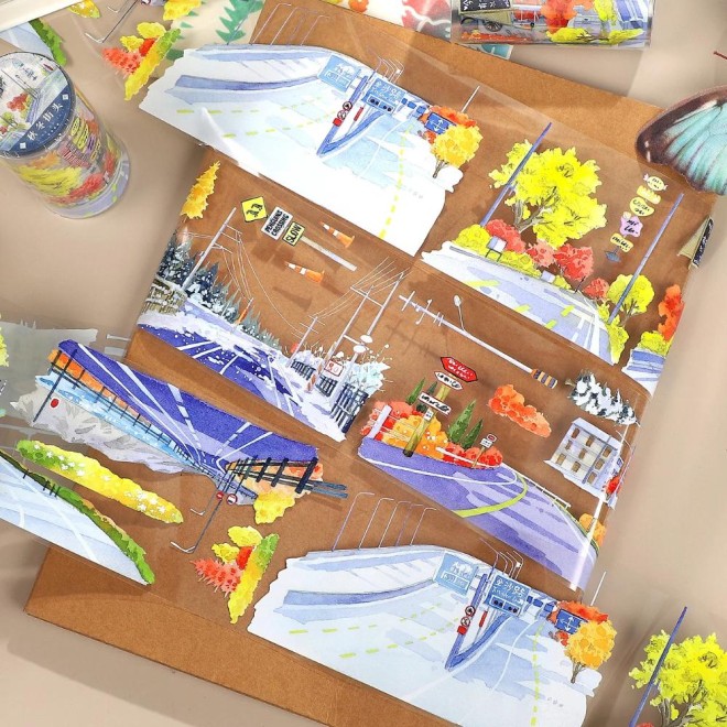 Winter and Autumn Street PET tape