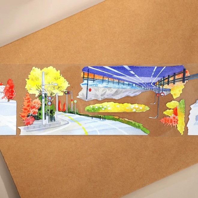 Winter and Autumn Street PET tape