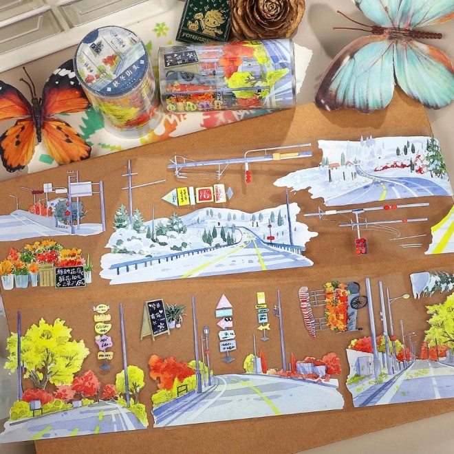 Winter and Autumn Street PET tape