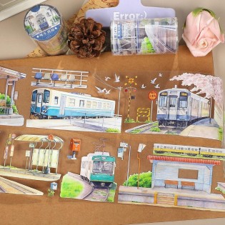 Train Track Station PET tape