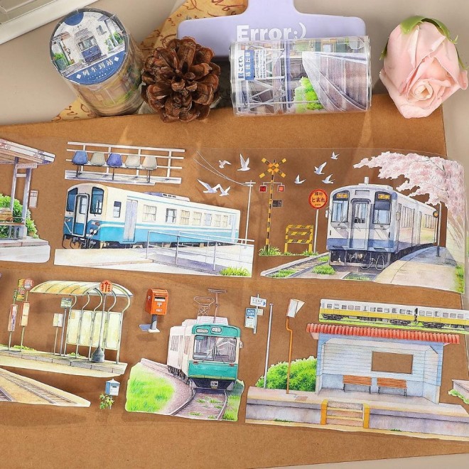 Train Track Station PET tape