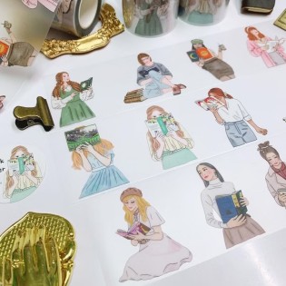 BOOK LOVER girls MATTE PET TAPE