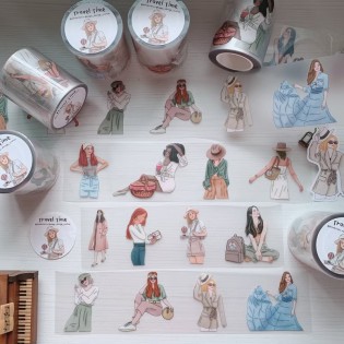Travel Time girl Matte PET tape
