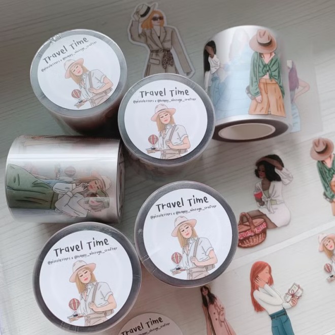 Travel Time girl Matte PET tape