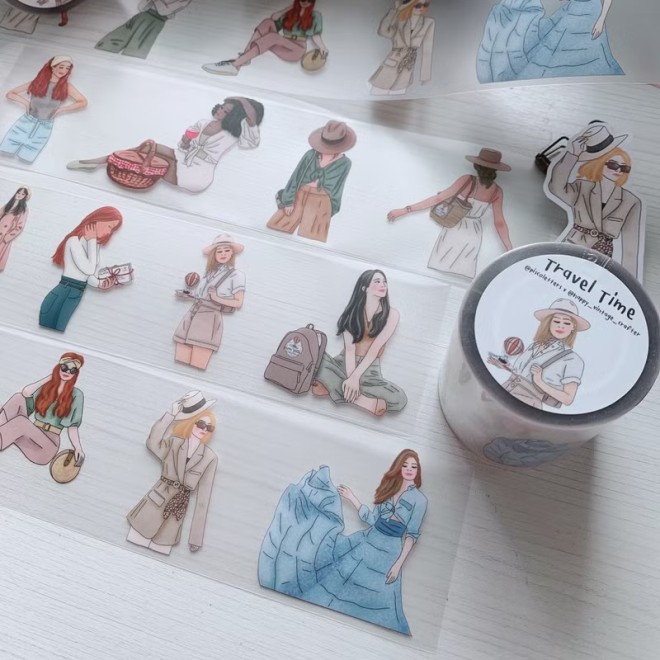 Travel Time girl Matte PET tape
