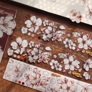 Retro Begonia floral PET tape