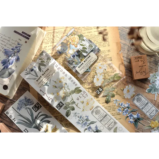 Retro Mixed Flower PET tape