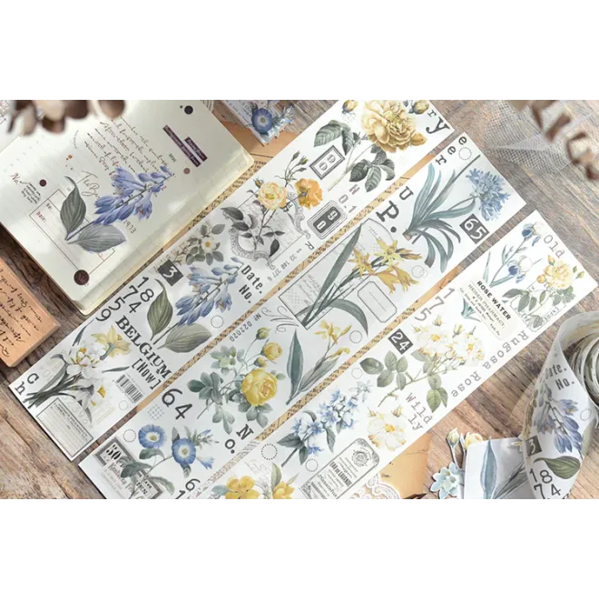 Retro Mixed Flower PET tape