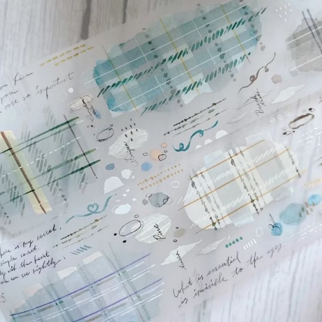 Blue Plaid Lattice PET tape