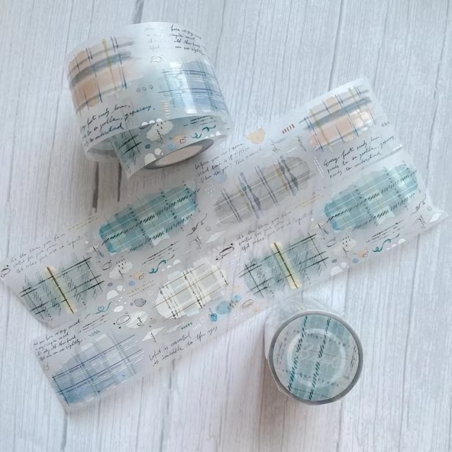 Blue Plaid Lattice PET tape