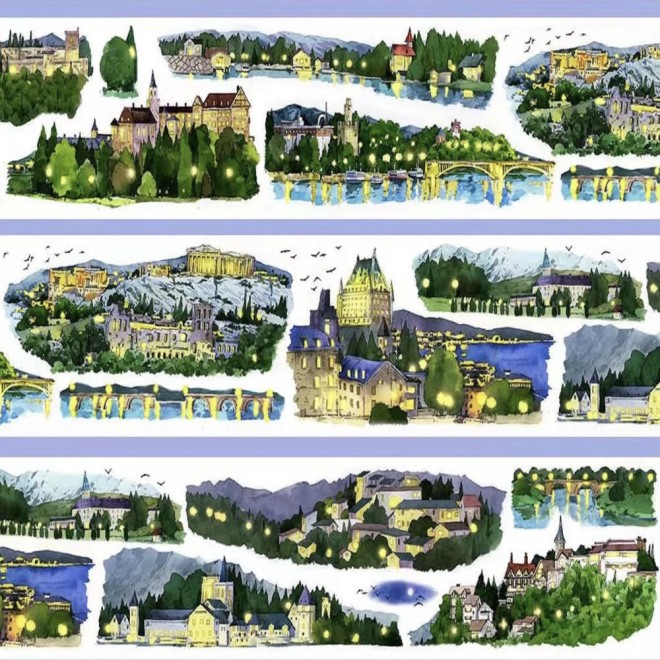 Night Forest City PET tape