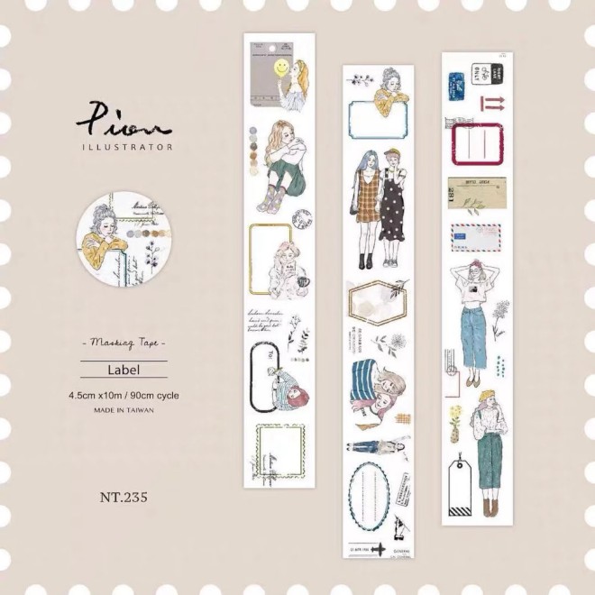 Pion label Girl WASHI tape