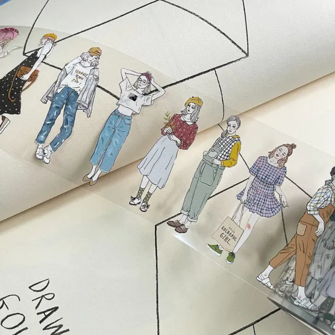 Girls Over Flower PET tape