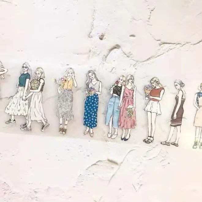 Girls Over Flower PET tape