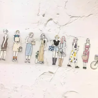 Girls Over Flower PET tape