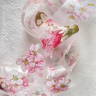 Pink Slumber Girls die-cut PET tape