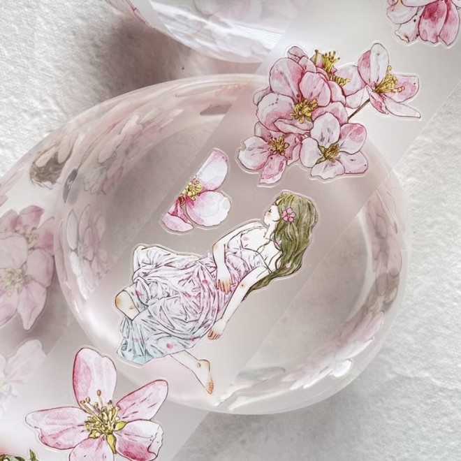 Pink Slumber Girls die-cut PET tape