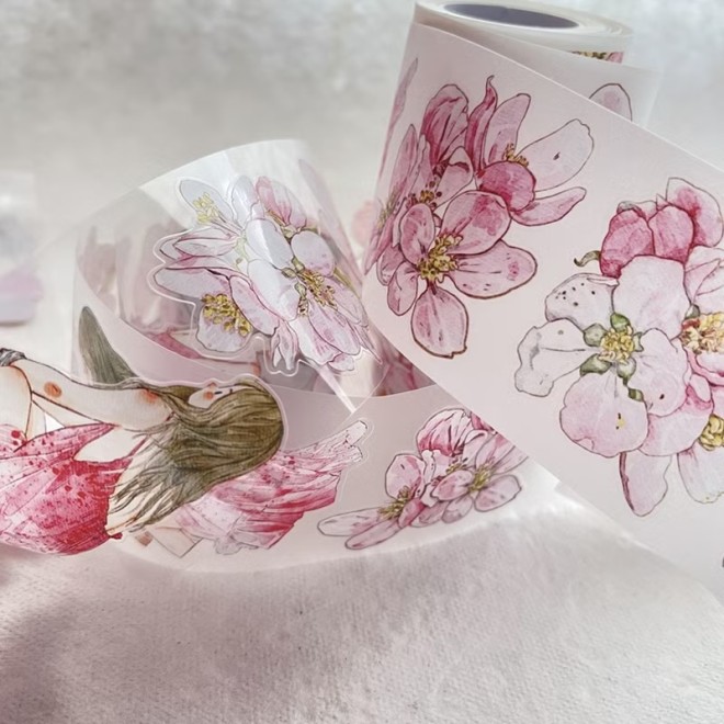 Pink Slumber Girls die-cut PET tape