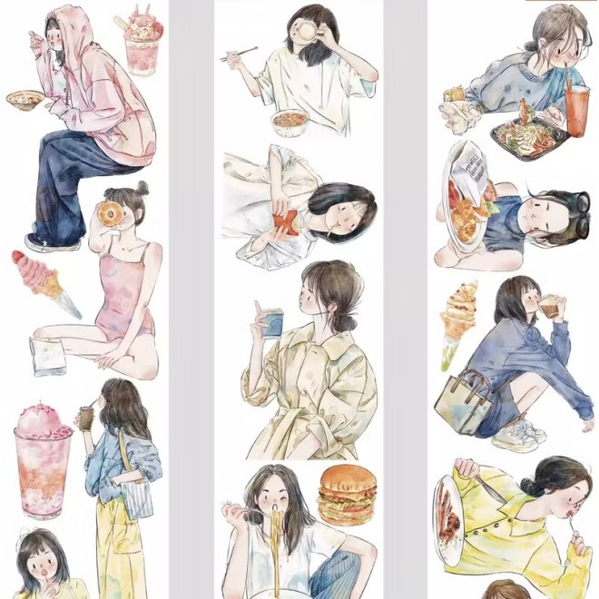 Ding Ding Foody Girl PET tape