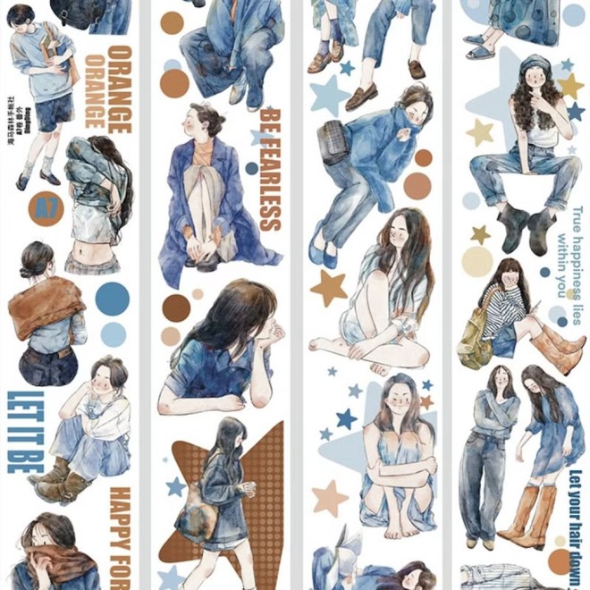 Ding Ding Little Blue Girls PET tape