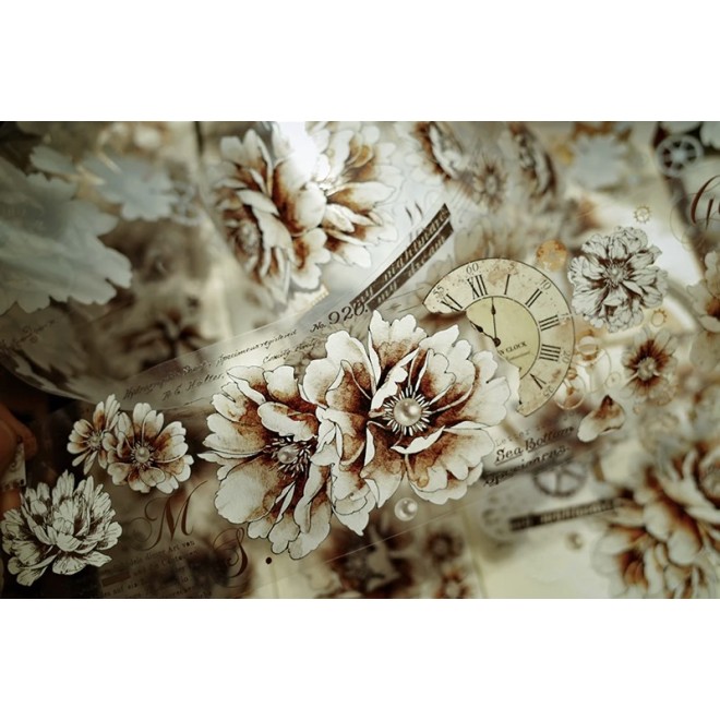 Dusty pearl roses PET TAPE