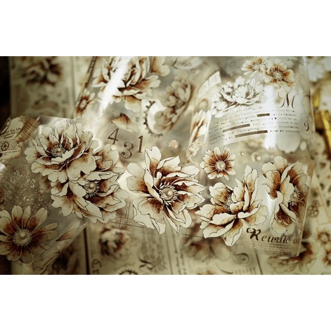 Dusty pearl roses PET TAPE