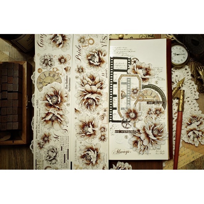 Dusty pearl roses PET TAPE