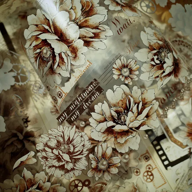 Dusty pearl roses PET TAPE