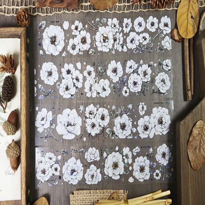 Bright white Peony PET Tape