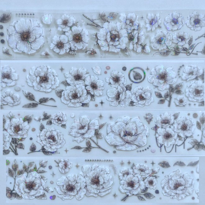 Bright white Peony PET Tape