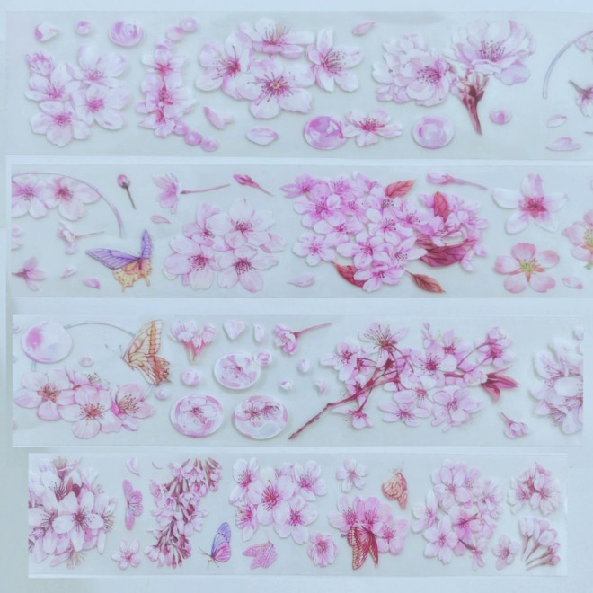 Pink Pearl Flower PET tape