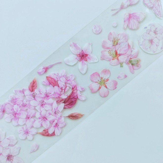 Pink Pearl Flower PET tape