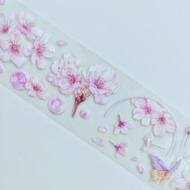 Pink Pearl Flower PET tape