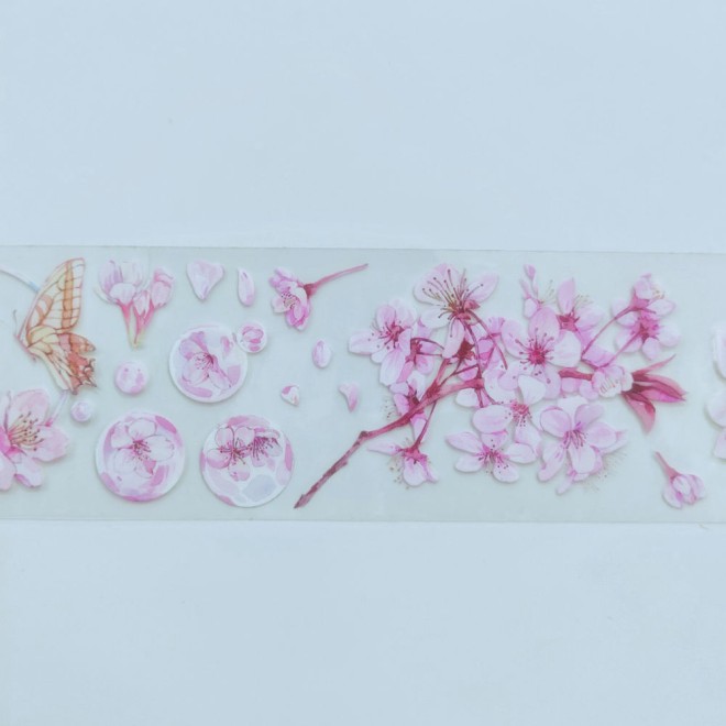 Pink Pearl Flower PET tape