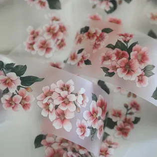 Pink Foggy Flower PET tape