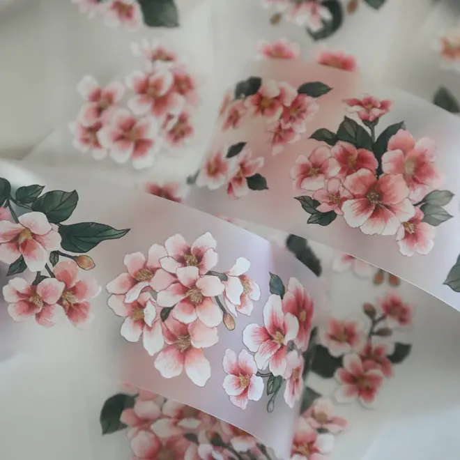 Pink Foggy Flower PET tape