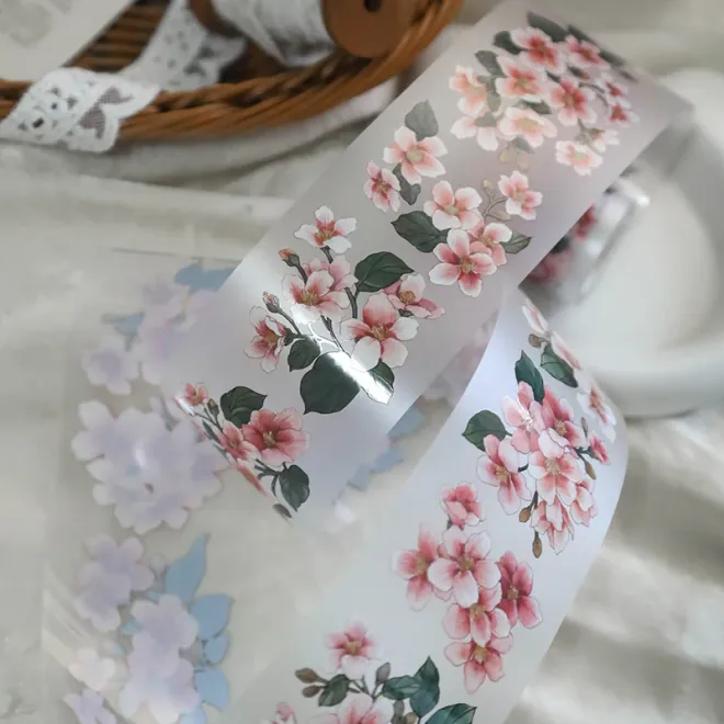 Pink Foggy Flower PET tape