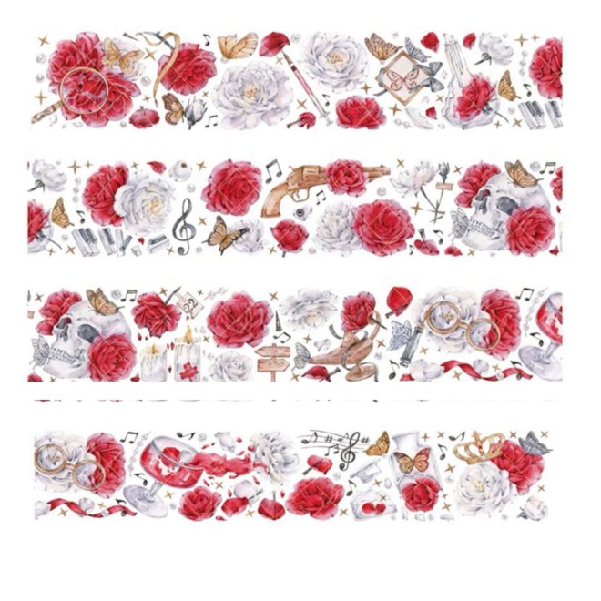 Scarlet dream roses PET tape